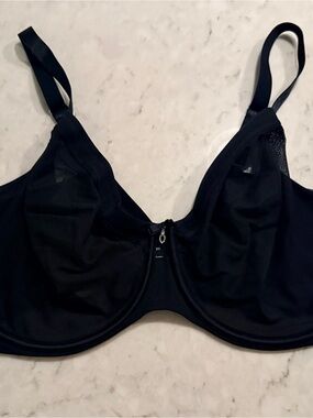 Curvy Couture Black Sheer Mesh Underwire Bra 44G